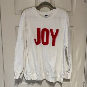 Old Navy White Sweatshirt with Red 'JOY'